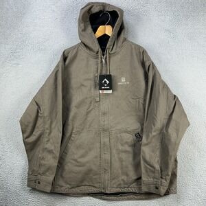 Dri-Duck Canvas Jacket Full‎ Zip Hoodie Mens 3XL Gray Drawstring Pocket Logo NEW